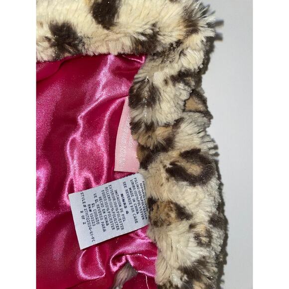 Kids Headquarters Size 4 Faux Fur Leopard Vest with Pink Satin Lining - Picture 6 of 7